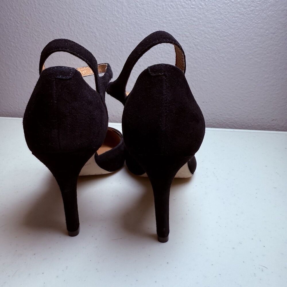 Corso Como Size 9 Heels Black Studded Shoes Ankle Strap Pointed Toe - Picture 6 of 7